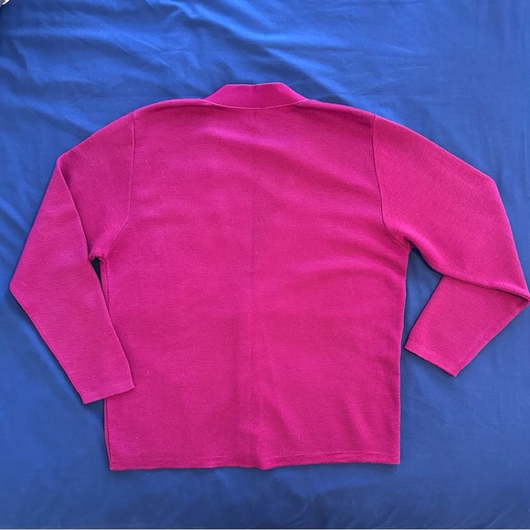 Vintage Salvatore Ferragamo Fuchsia Wool Cardigan Size Small - Picture 7 of 8
